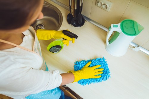 Treating a carpet stain with careful blotting